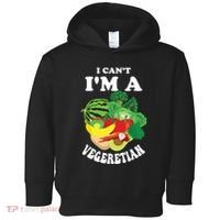 Funny I Cant Im A Vegetarian Sayings Vegetable Graphic Toddler Hoodie thumb 0