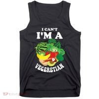 Funny I Cant Im A Vegetarian Sayings Vegetable Graphic Tank Top thumb 0