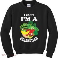 Funny I Cant Im A Vegetarian Sayings Vegetable Graphic Kids Sweatshirt thumb 0