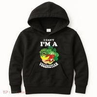 Funny I Cant Im A Vegetarian Sayings Vegetable Graphic Kids Hoodie thumb 0