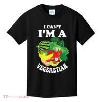Funny I Cant Im A Vegetarian Sayings Vegetable Graphic Kids T-Shirt thumb 0