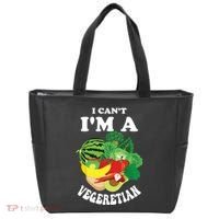 Funny I Cant Im A Vegetarian Sayings Vegetable Graphic Tote Bag thumb 0