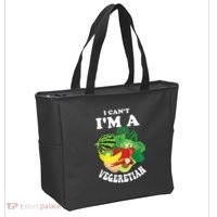 Funny I Cant Im A Vegetarian Sayings Vegetable Graphic Tote Bag thumb 2
