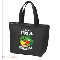Funny I Cant Im A Vegetarian Sayings Vegetable Graphic Tote Bag thumb 3