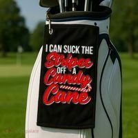 Funny I Can Suck The Stripes Off A Candy Cane Naughty Xmas Gift Golf Towel thumb 2