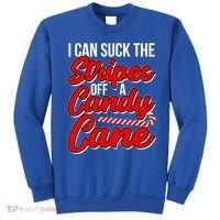 Funny I Can Suck The Stripes Off A Candy Cane Naughty Xmas Gift Sweatshirt thumb 0