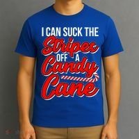 Funny I Can Suck The Stripes Off A Candy Cane Naughty Xmas Gift T-Shirt thumb 3
