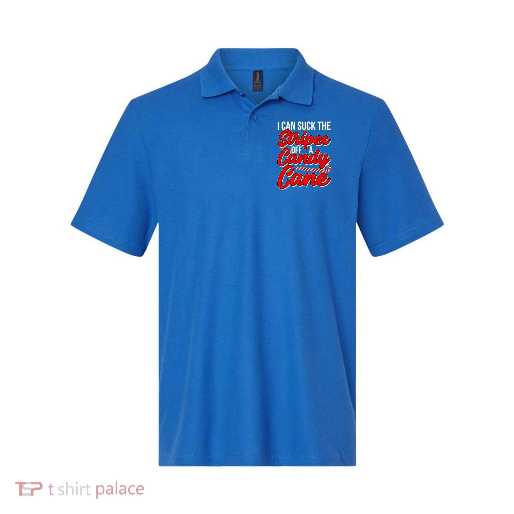 Funny I Can Suck The Stripes Off A Candy Cane Naughty Xmas Gift Polo