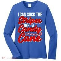 Funny I Can Suck The Stripes Off A Candy Cane Naughty Xmas Gift Women's Long Sleeve Shirt thumb 0