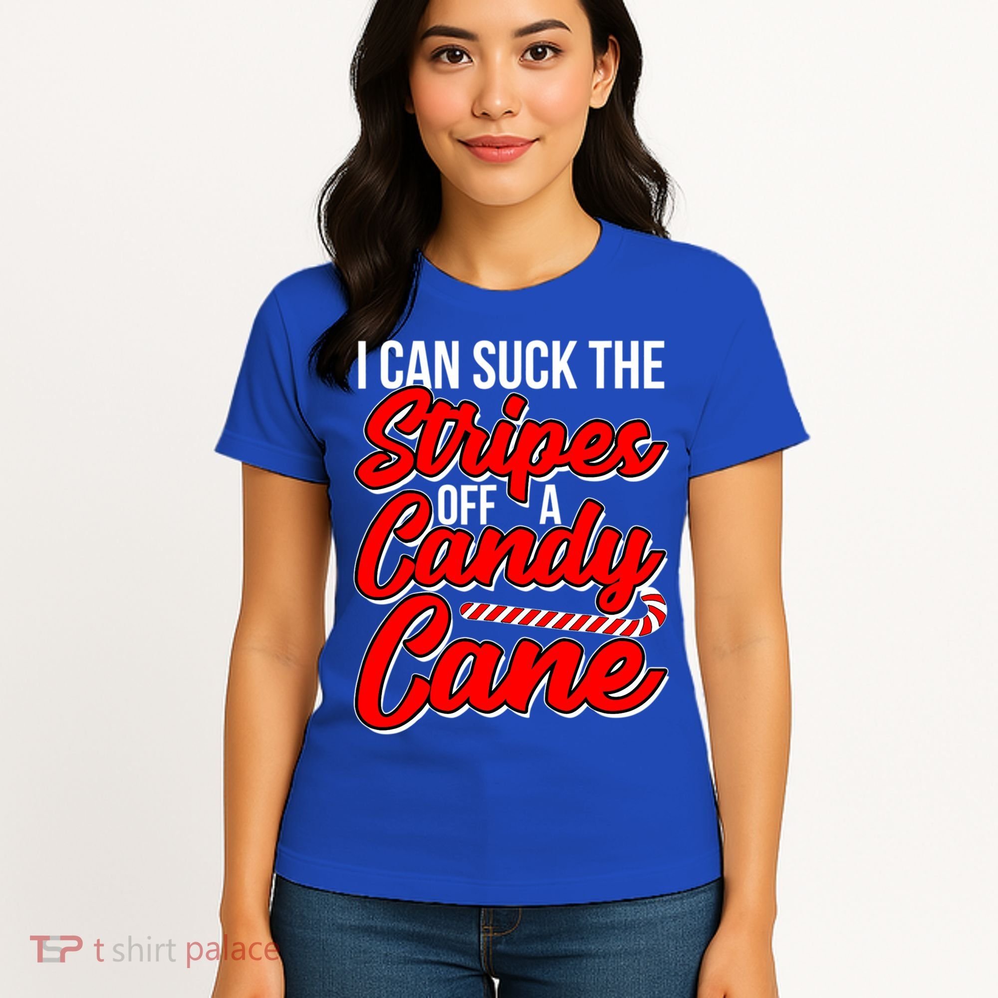 Funny I Can Suck The Stripes Off A Candy Cane Naughty Xmas Gift Women's T-Shirt