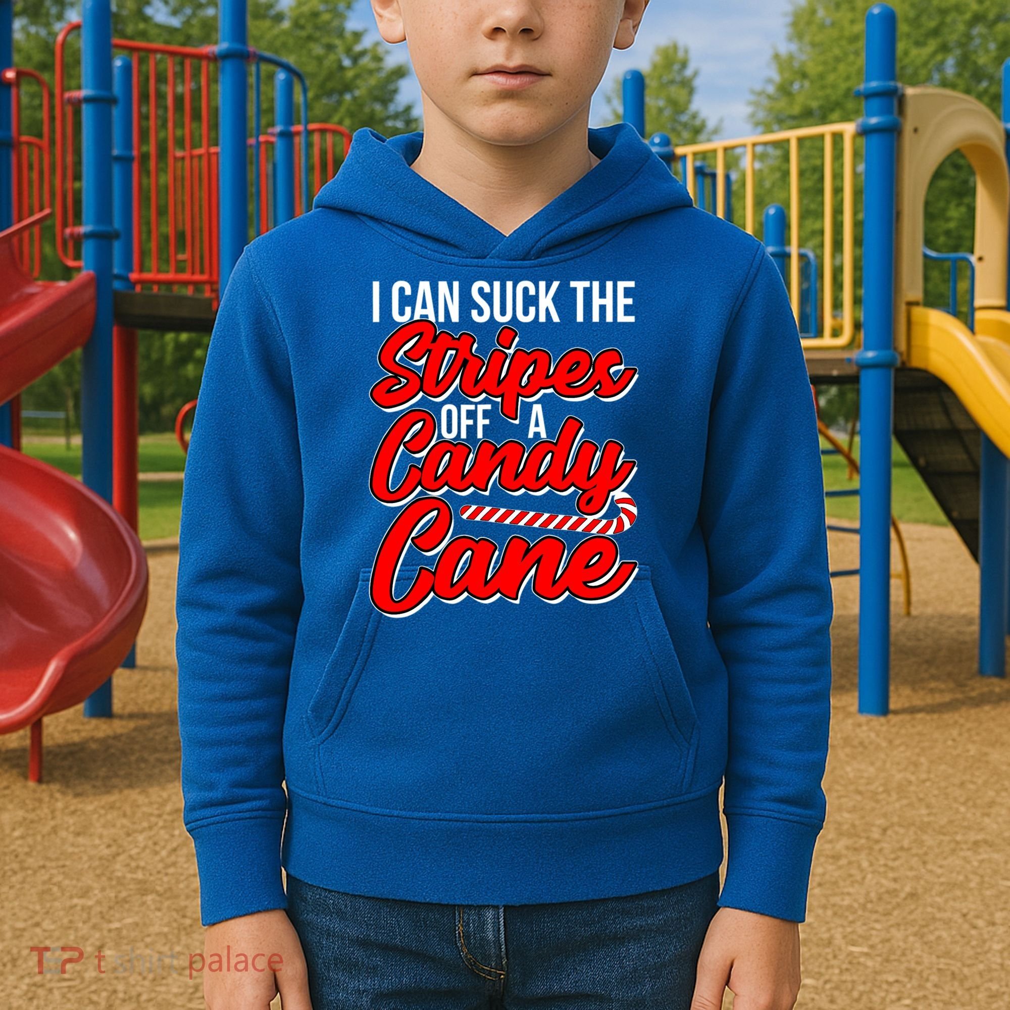 Funny I Can Suck The Stripes Off A Candy Cane Naughty Xmas Gift Kids Hoodie