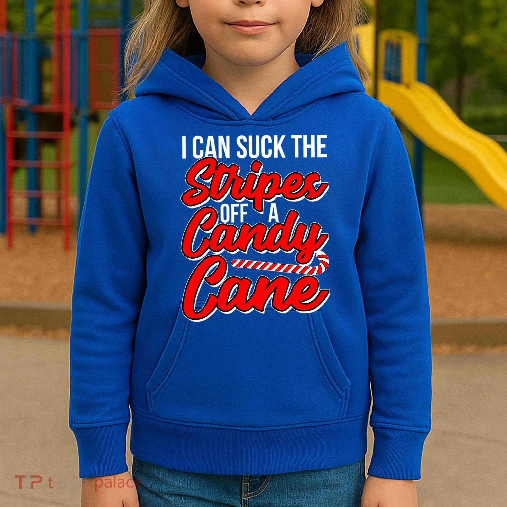 Funny I Can Suck The Stripes Off A Candy Cane Naughty Xmas Gift Kids Hoodie