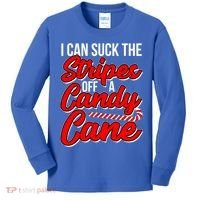 Funny I Can Suck The Stripes Off A Candy Cane Naughty Xmas Gift Kids Long Sleeve Shirt thumb 0