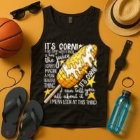 Funny It's Corn A Big Lump With A Knob Meme Tank Top thumb 4