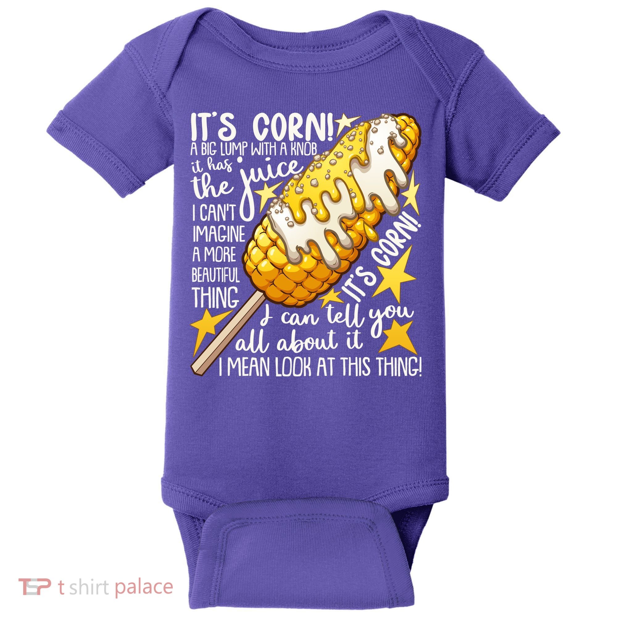 Funny It's Corn A Big Lump With A Knob Meme Baby Bodysuit