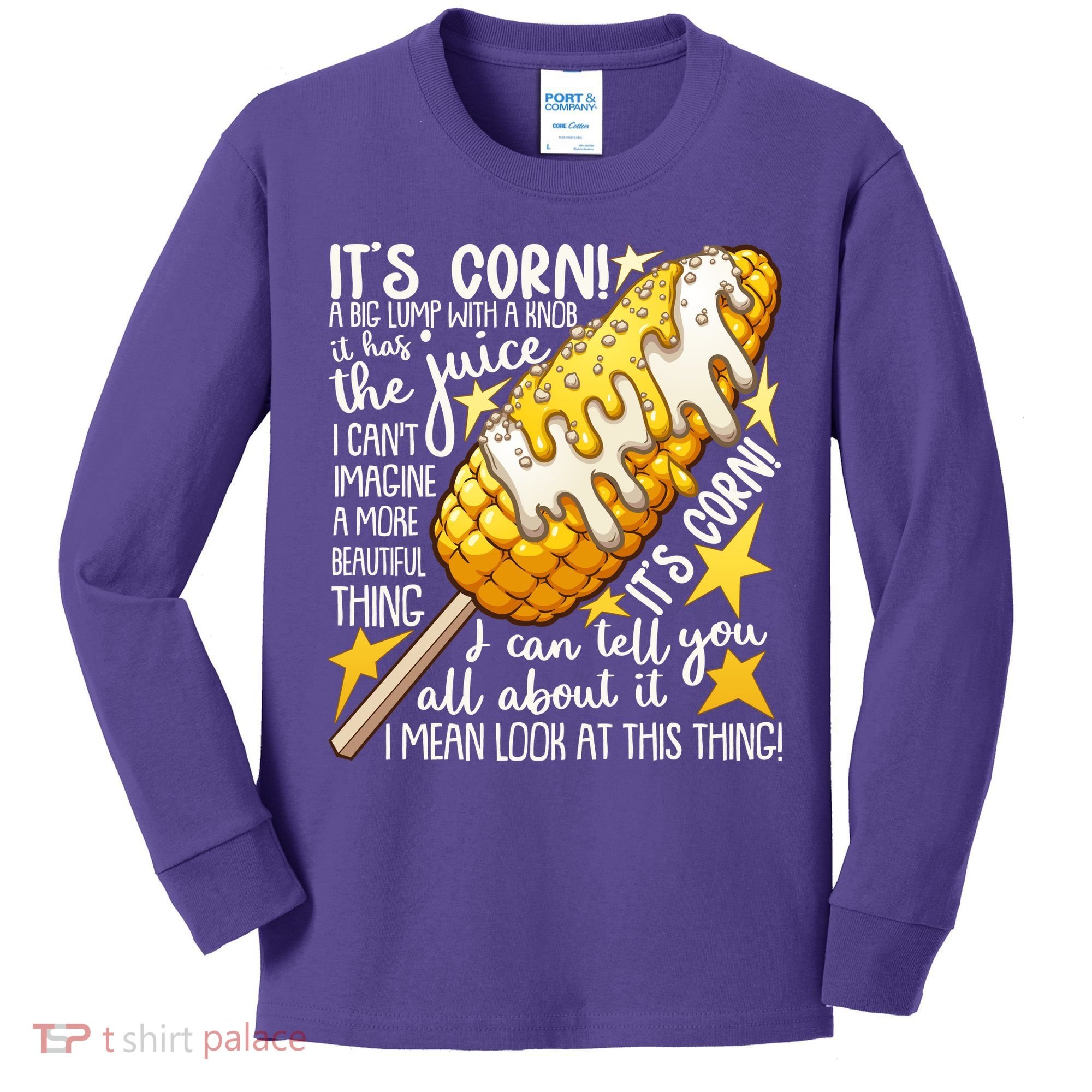 Funny It's Corn A Big Lump With A Knob Meme Kids Long Sleeve Shirt