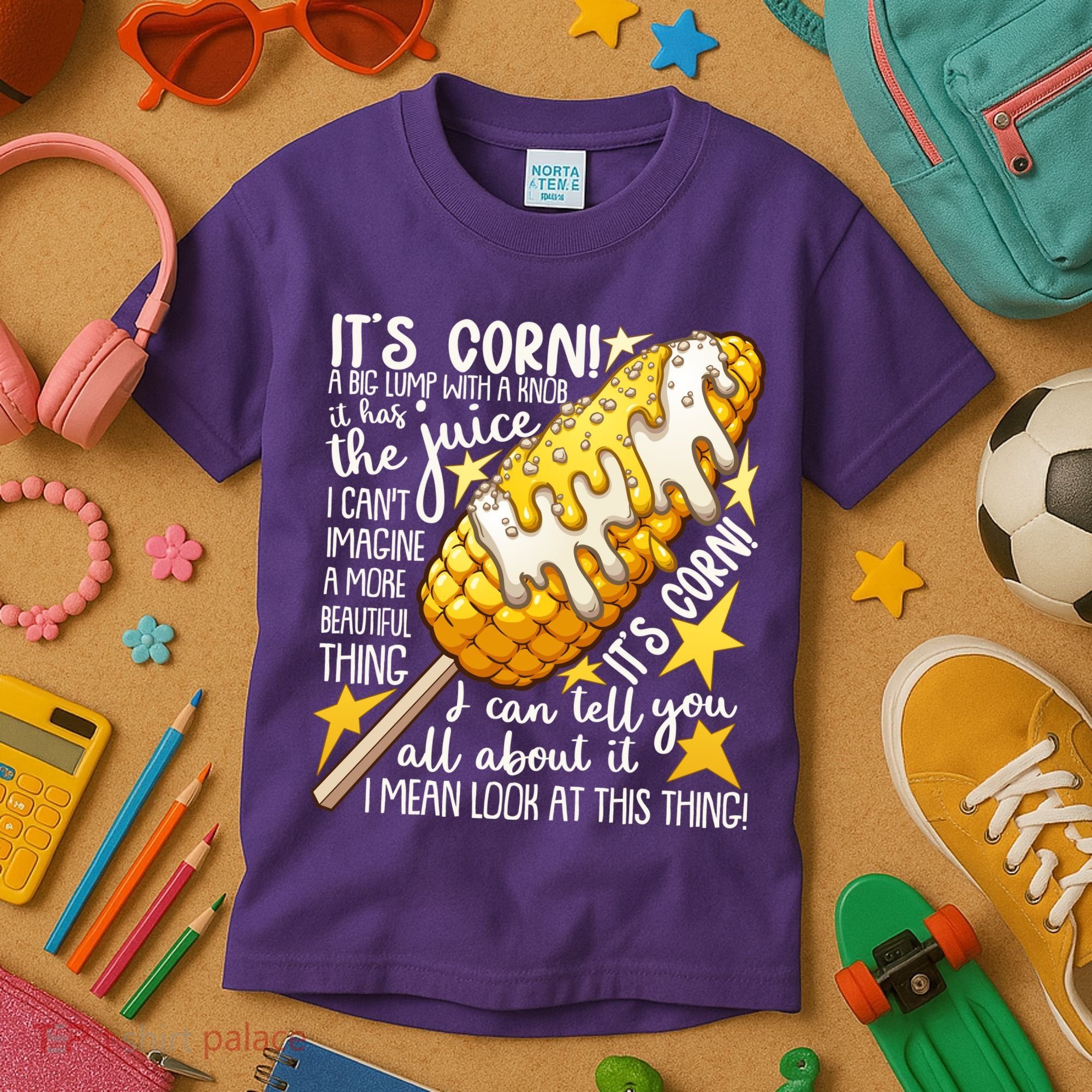 Funny It's Corn A Big Lump With A Knob Meme Kids T-Shirt