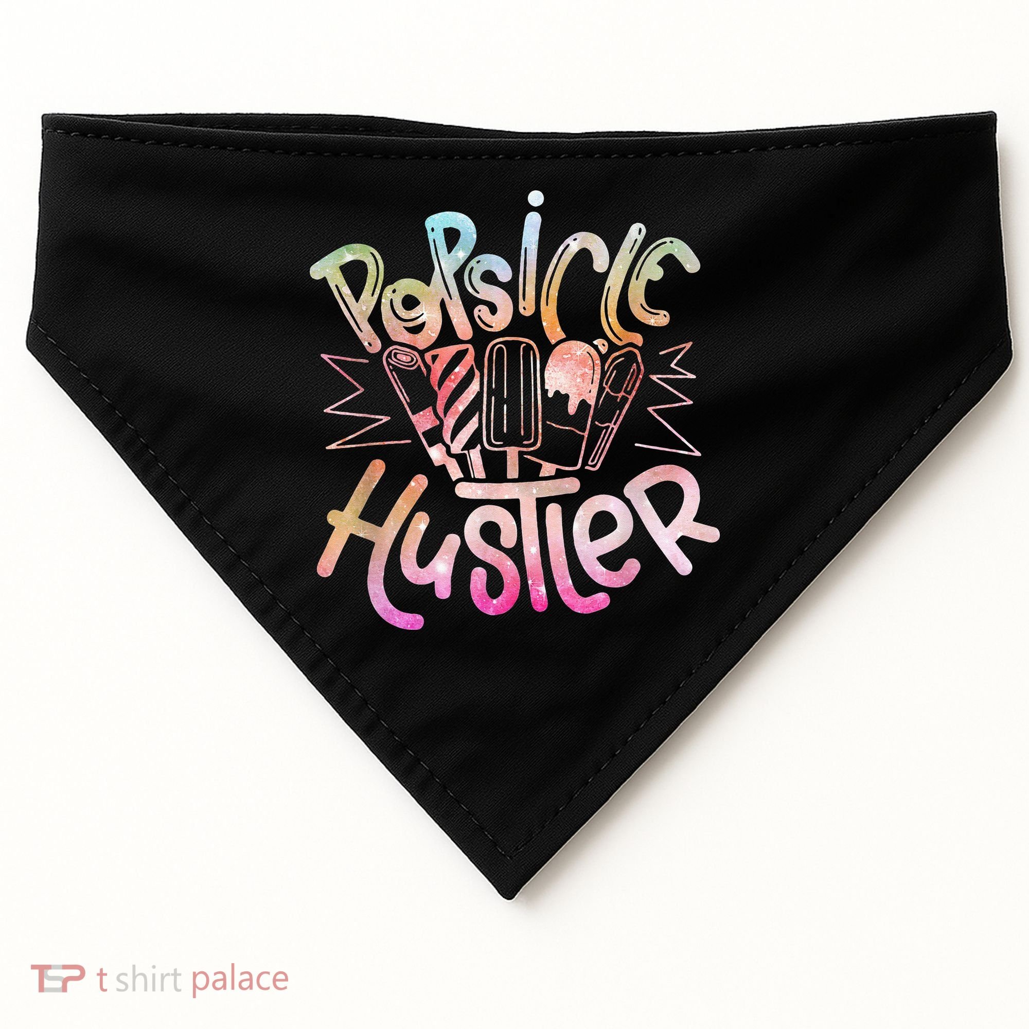 Funny Ice Cream Retro Popsicle Hustler USA-Made Doggie Bandana