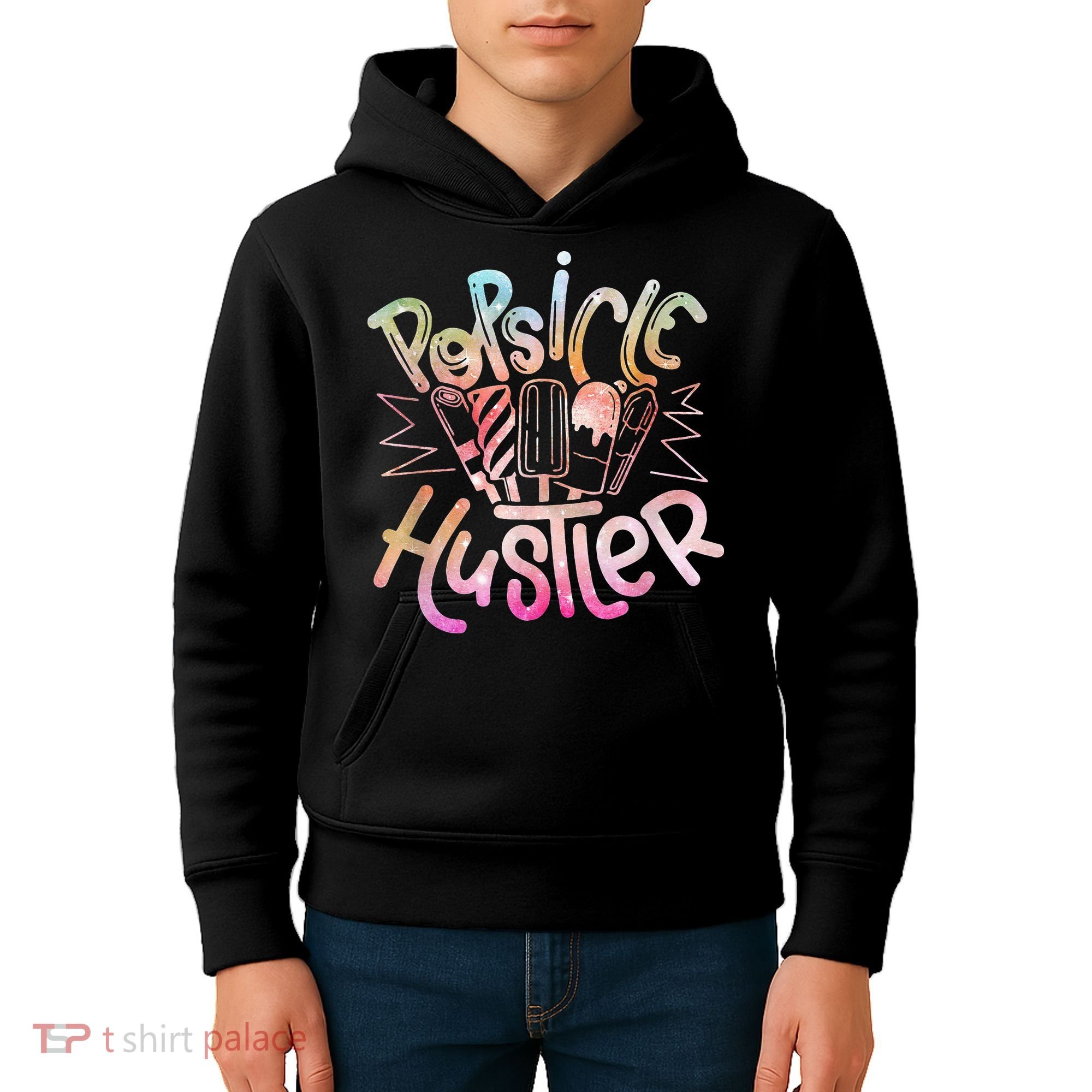 Funny Ice Cream Retro Popsicle Hustler Kids Hoodie