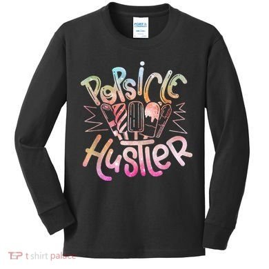 Funny Ice Cream Retro Popsicle Hustler Kids Long Sleeve Shirt