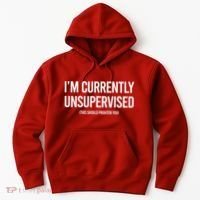 Funny Im Currently Unsupervised This Should Frighten You Hoodie thumb 0