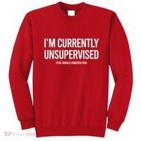 Funny Im Currently Unsupervised This Should Frighten You Sweatshirt thumb 0