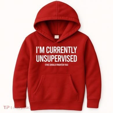 Funny Im Currently Unsupervised This Should Frighten You Kids Hoodie