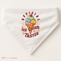 Funny Ice Cream Taster Adult USA-Made Doggie Bandana thumb 0