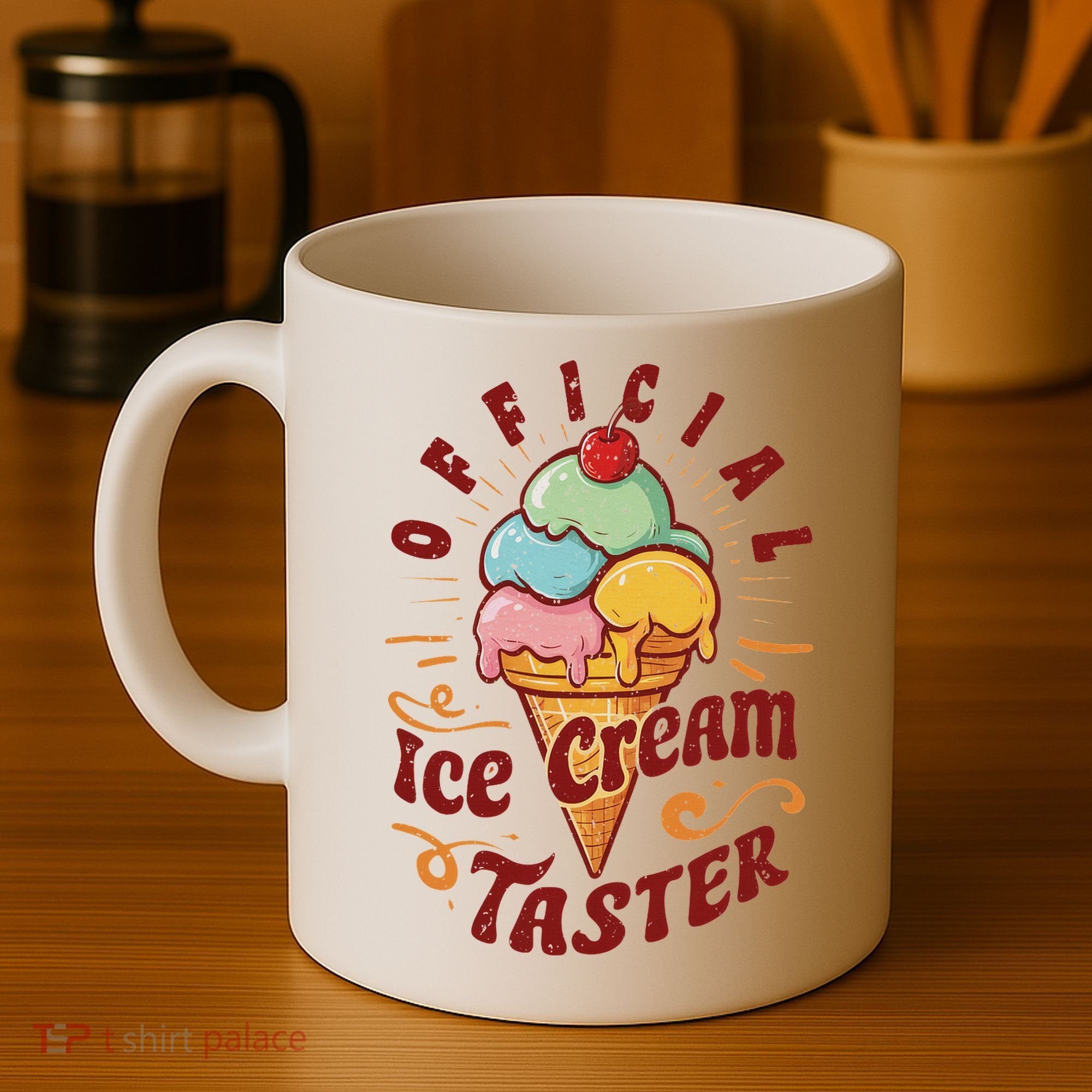 Funny Ice Cream Taster Adult Coffee Mug