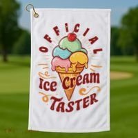 Funny Ice Cream Taster Adult Golf Towel thumb 1
