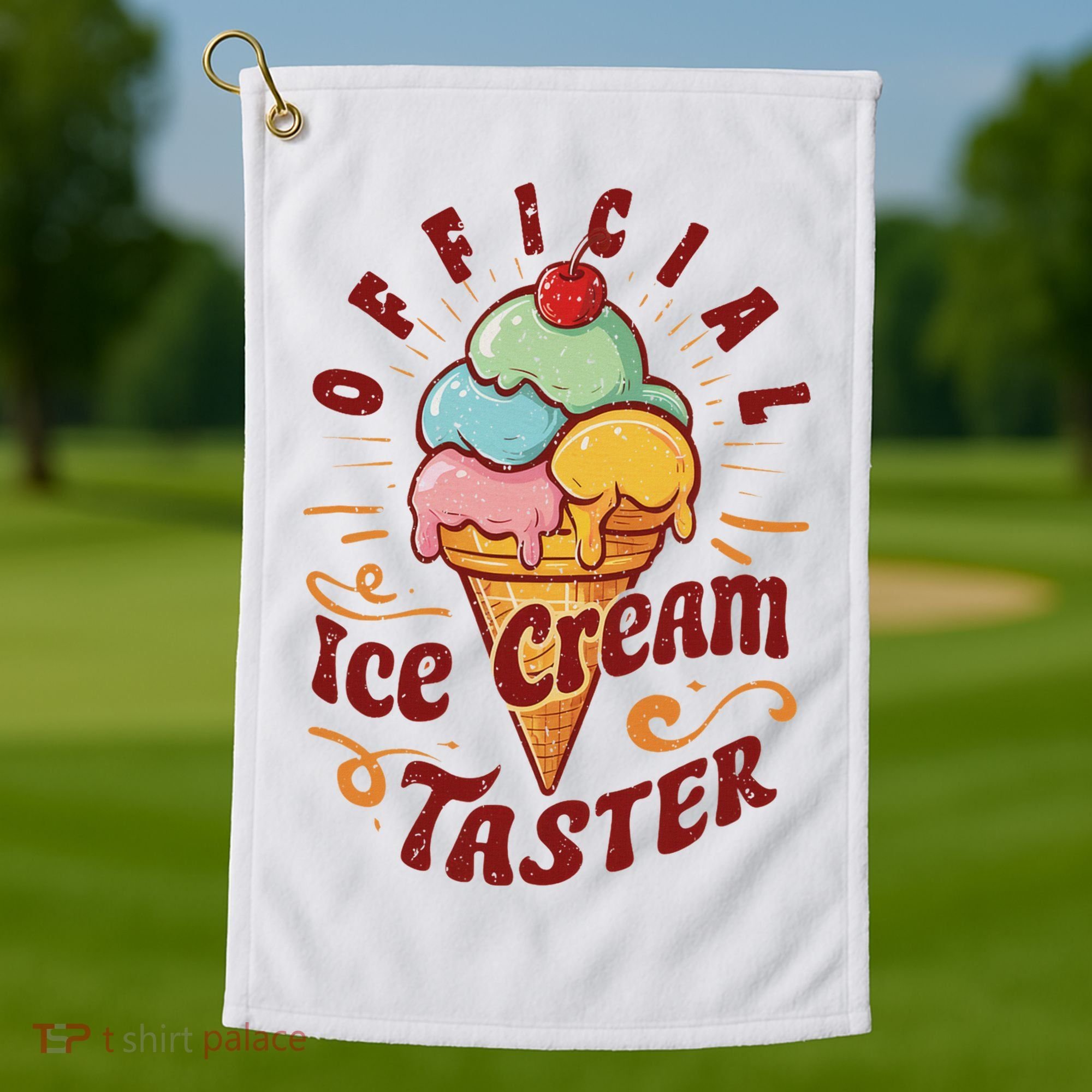 Funny Ice Cream Taster Adult Golf Towel
