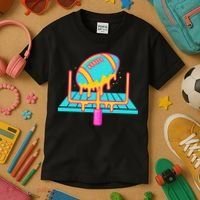 Football Ice Cream Drip Kids T-Shirt thumb 3