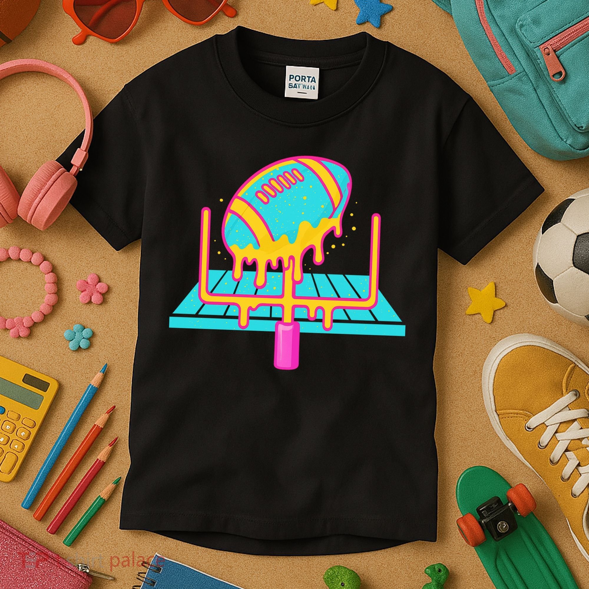 Football Ice Cream Drip Kids T-Shirt