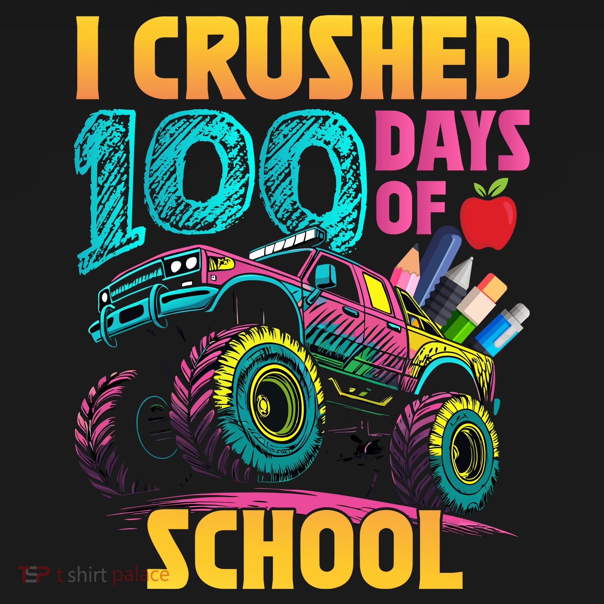 Funny I Crushed 100 Days Of School Monster Truck Ornament