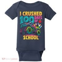 Funny I Crushed 100 Days Of School Monster Truck Baby Bodysuit thumb 0