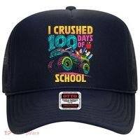 Funny I Crushed 100 Days Of School Monster Truck Hat thumb 0