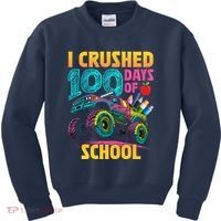 Funny I Crushed 100 Days Of School Monster Truck Kids Sweatshirt thumb 0