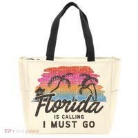 Florida Is Calling I Must Go Summer Vacation Gift Tote Bag thumb 0