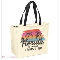 Florida Is Calling I Must Go Summer Vacation Gift Tote Bag thumb 2