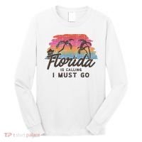 Florida Is Calling I Must Go Summer Vacation Gift Long Sleeve Shirt thumb 0