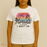 Florida Is Calling I Must Go Summer Vacation Gift T-Shirt thumb 4