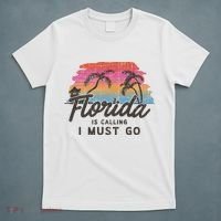 Florida Is Calling I Must Go Summer Vacation Gift T-Shirt thumb 5