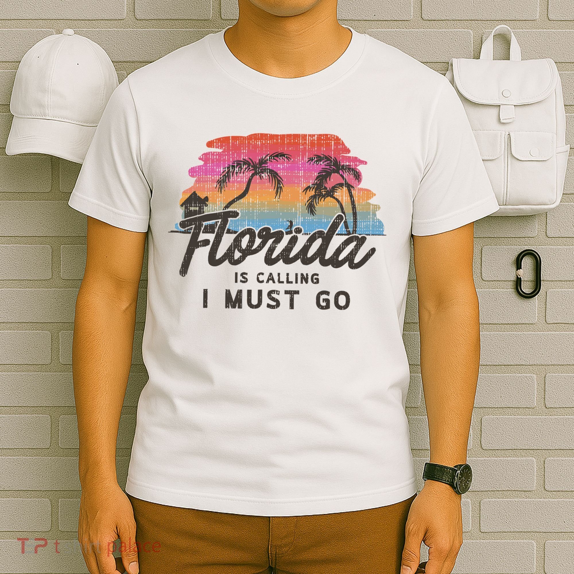 Florida Is Calling I Must Go Summer Vacation Gift T-Shirt