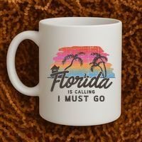 Florida Is Calling I Must Go Summer Vacation Gift Coffee Mug thumb 2