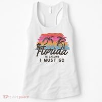 Florida Is Calling I Must Go Summer Vacation Gift Women's Tank Top thumb 0