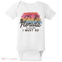 Florida Is Calling I Must Go Summer Vacation Gift Baby Bodysuit thumb 0