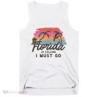 Florida Is Calling I Must Go Summer Vacation Gift Tank Top thumb 0