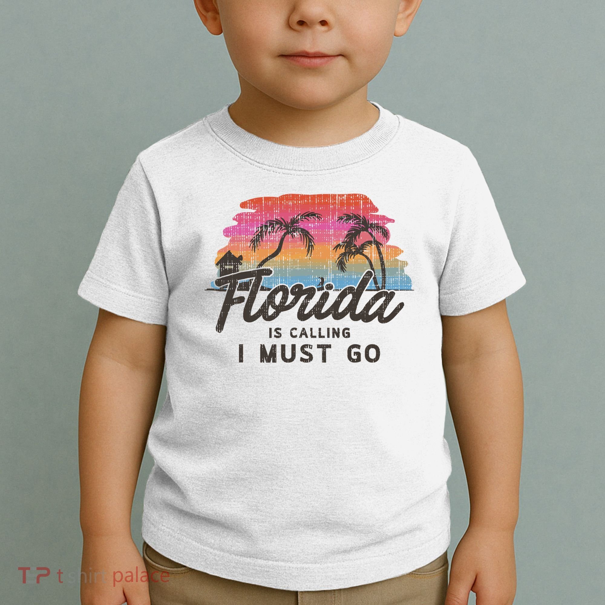 Florida Is Calling I Must Go Summer Vacation Gift Toddler T-Shirt