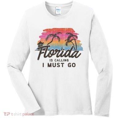 Florida Is Calling I Must Go Summer Vacation Gift Women's Long Sleeve Shirt