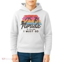 Florida Is Calling I Must Go Summer Vacation Gift Kids Hoodie thumb 4